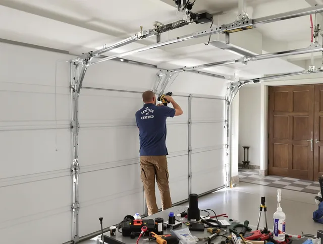 Huntersville Garage Door Repair certified technician performing precision garage door repair in Huntersville